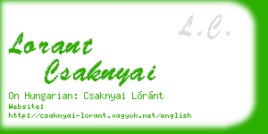 lorant csaknyai business card