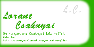 lorant csaknyai business card